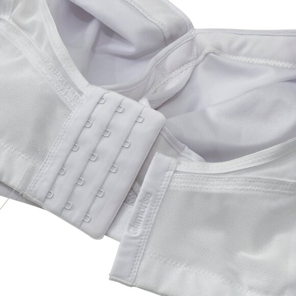 Glamorise Sport Womens White Wire-Free Sports Bra Size 46H High Support - Picture 6 of 16